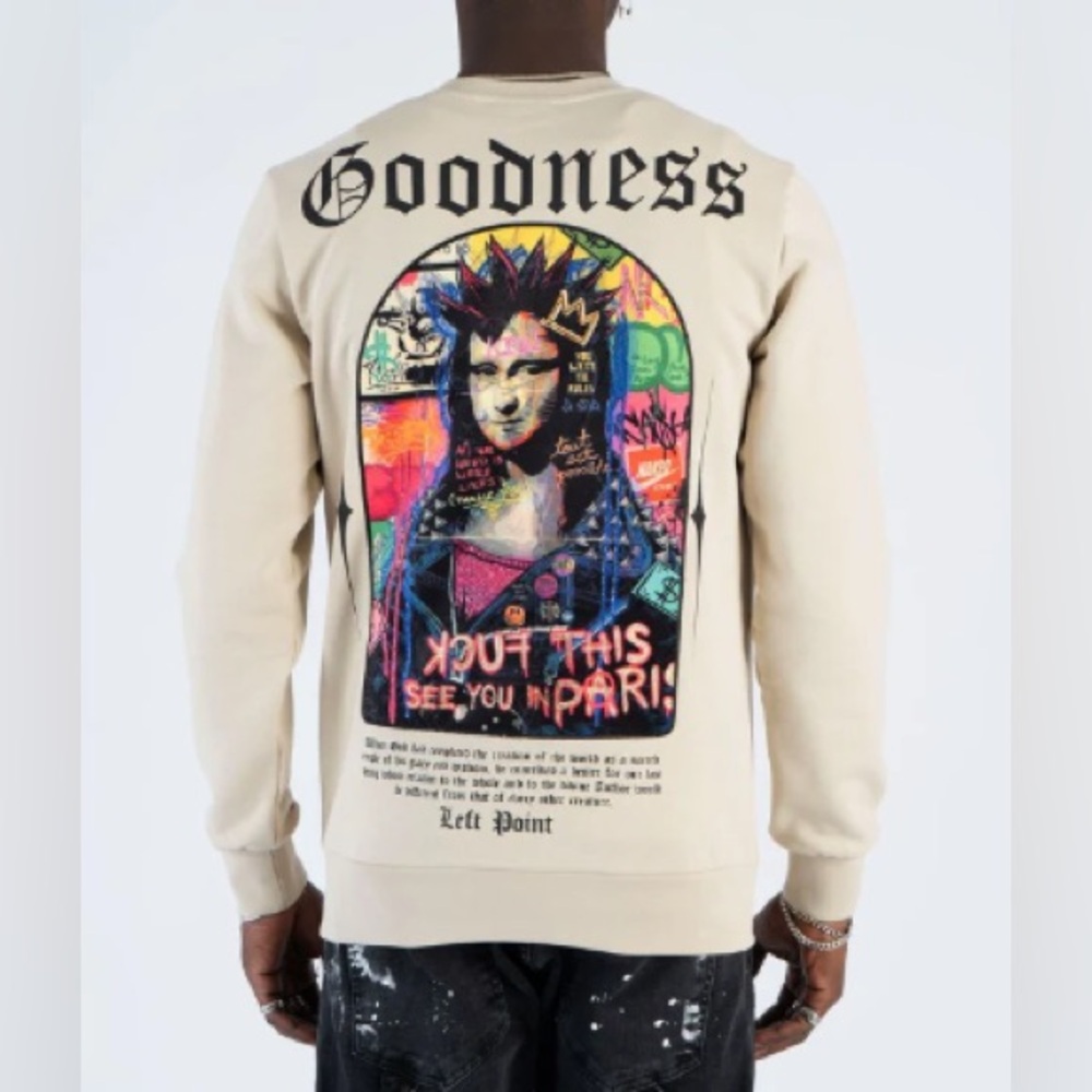 NWT LEFT POINT MENS MONA CREW NECK SWEATER- SMALL